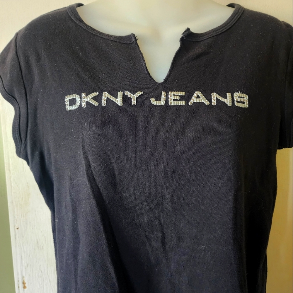 DKNY Sequined logo, black, crop top